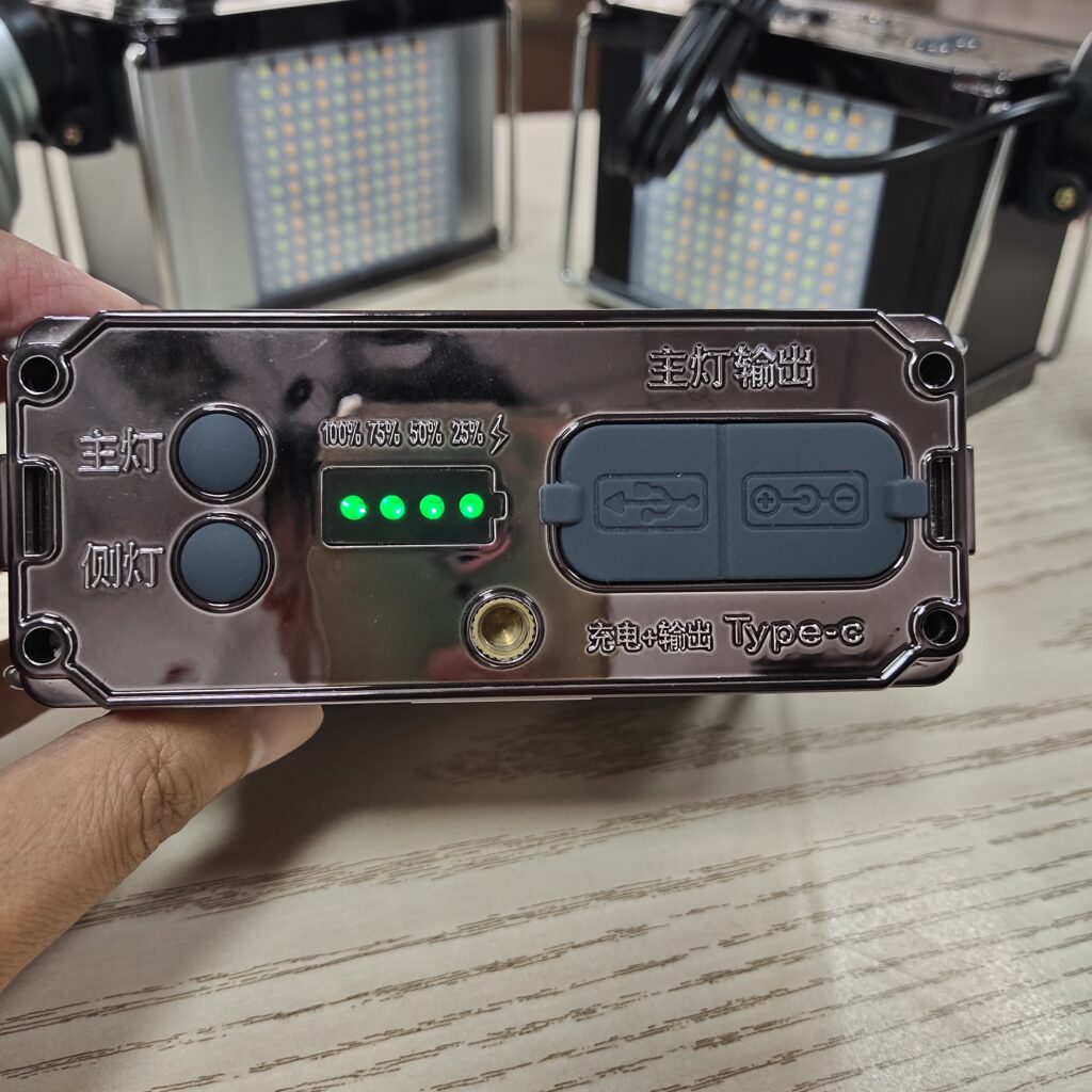high power split headlamp battery power indicator