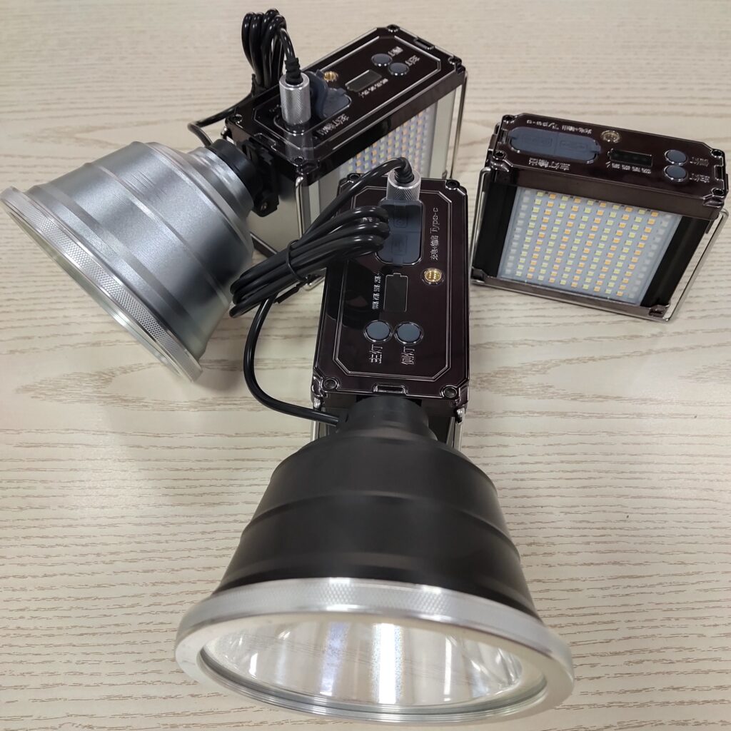 Three options and color variations of the high power split headlamp searchlight